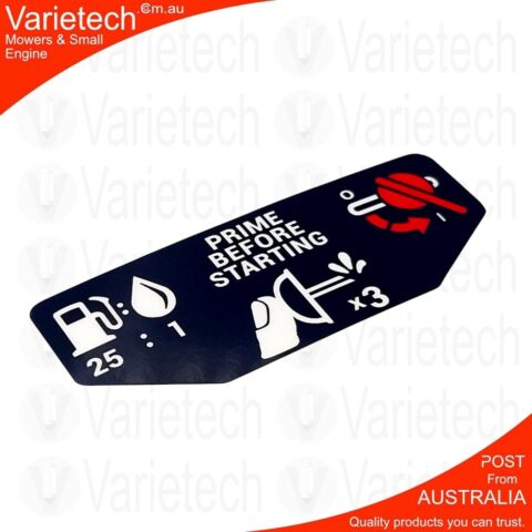 Vintage Victa "Prime Before Starting" Decal Reproduction