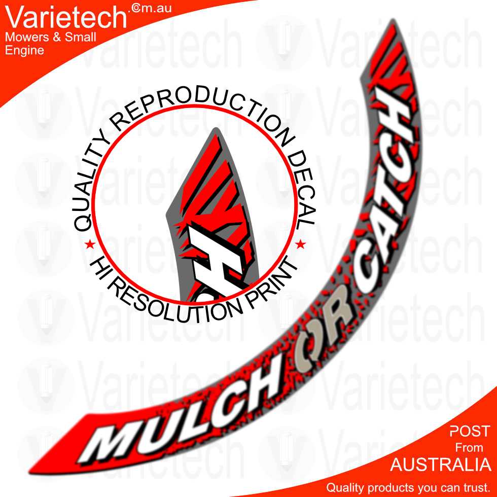 Victa Vintage "MULCH Or CATCH" Arch Decal