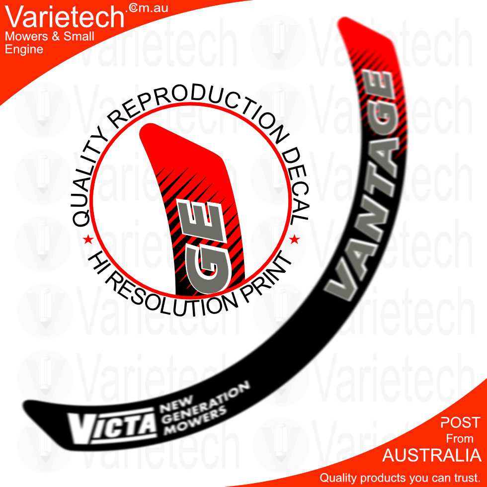 Victa Vintage "VANTAGE New Gen Mowers" Arch Decal