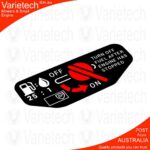 Vintage Victa "Turn Off Fuel After Engine Has Stopped" Decal Reproduction