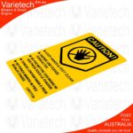 Vintage Victa "Yellow CAUTION!" Decal Reproduction