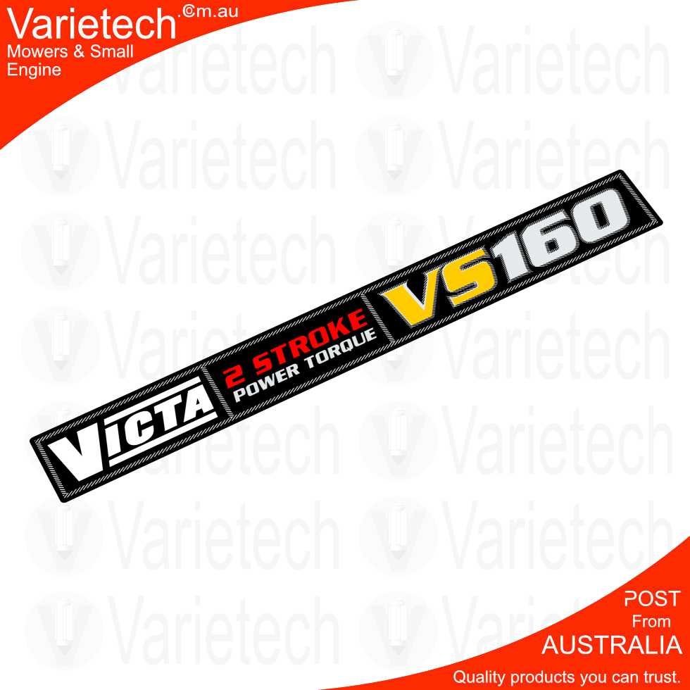 Vintage Victa "Deluxe Cowling VS160 Black" Cowling Decal
