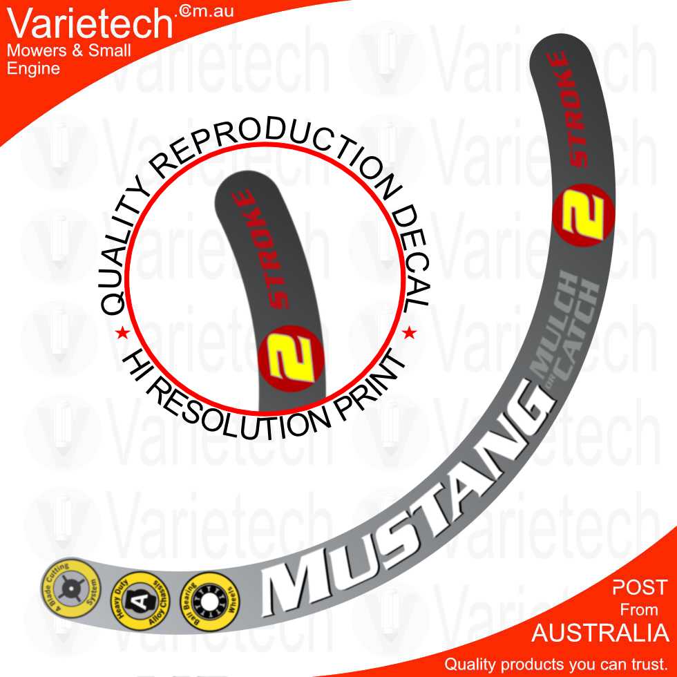 Victa Vintage "MUSTANG 2-Stroke Alloy Chassis" Arch Decal