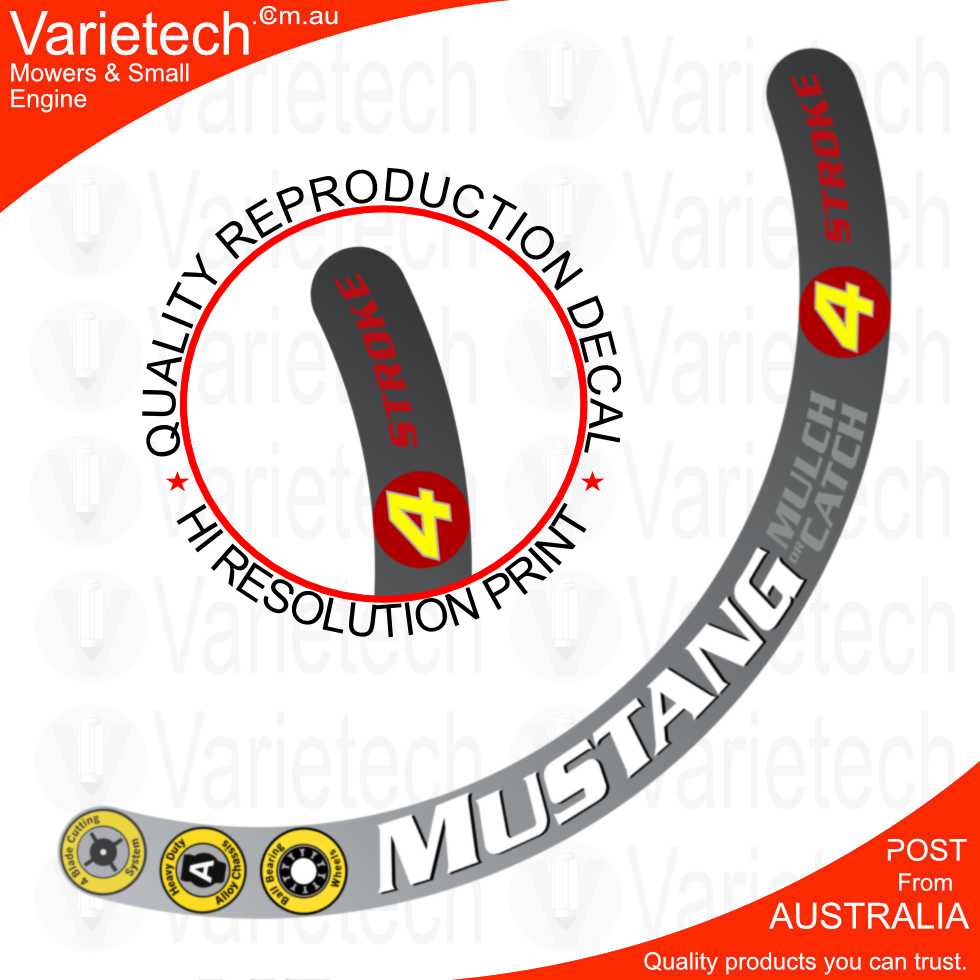 Victa Vintage "MUSTANG 4-Stroke Alloy Chassis" Arch Decal